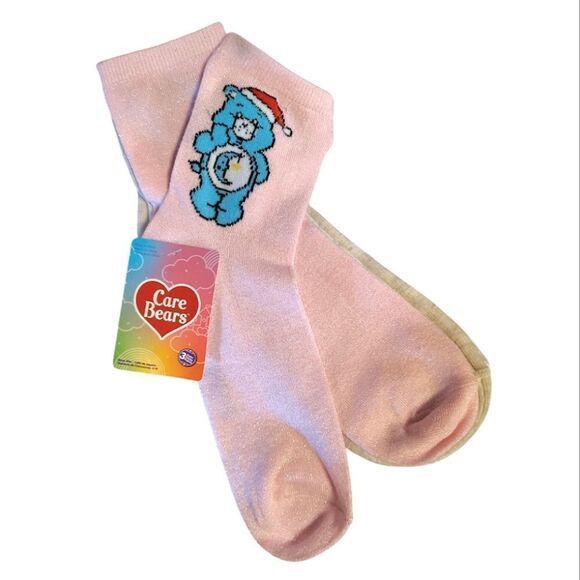 Care Bears 3 Pairs Holiday Christmas Themed Printed Crew Socks NWT - Picture 2 of 9